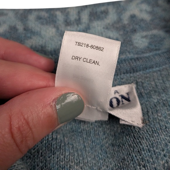 Pendleton Virgin Wool Full Zip Cardigan Sweater Women Large Teal Granny Paisley - Picture 5 of 8